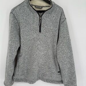 Orvis‎ 1/4 Zip Faux Fur Pullover Fleece Sweater Mens Size Large | Heather Gray.